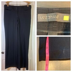 Lane Bryant Black Straight Leg Trouser Pants 34x34 Stretch Comfort Office Church